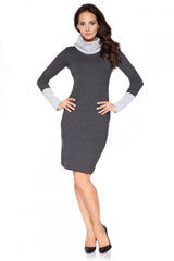 Convertible Collar Contrast Sweatshirt Dress RaWear