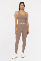 Soft Ribbed High Waisted Leggings Mono B