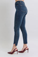 High Waist Tummy Control Step Hem Skinny Jeans Plus Size Judy Blue