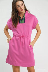 Dolman Sleeve Zip Detail Dress Umgee PEONY-UMG S