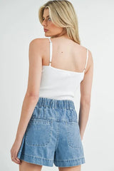 Scalloped Edge Ribbed Knit Cami Mable