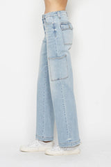 Light Blue High Waist Straight Cargo Jeans Judy Blue