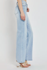 Wide Leg V Dipped Front Waist Jeans Risen