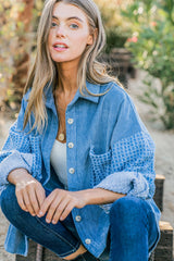 Button Down Corduroy Contrast Texture Long Sleeve Shacket And the Why