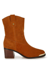 Emberly Suede Square Toe Ankle Boots Rag Company