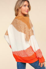 Color Block Long Sleeve Sweater Haptics