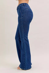 High Waist Flare Jeans with Front Patch Pockets Judy Blue