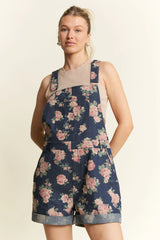 Floral Print Denim Romper Jade By Jane