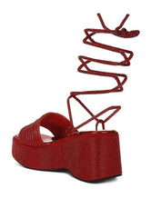 Swifties Rhinestone Embellished Lace-Up Sandals Rag Company