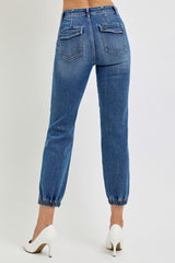 High Rise Ankle Jogger Jeans Risen