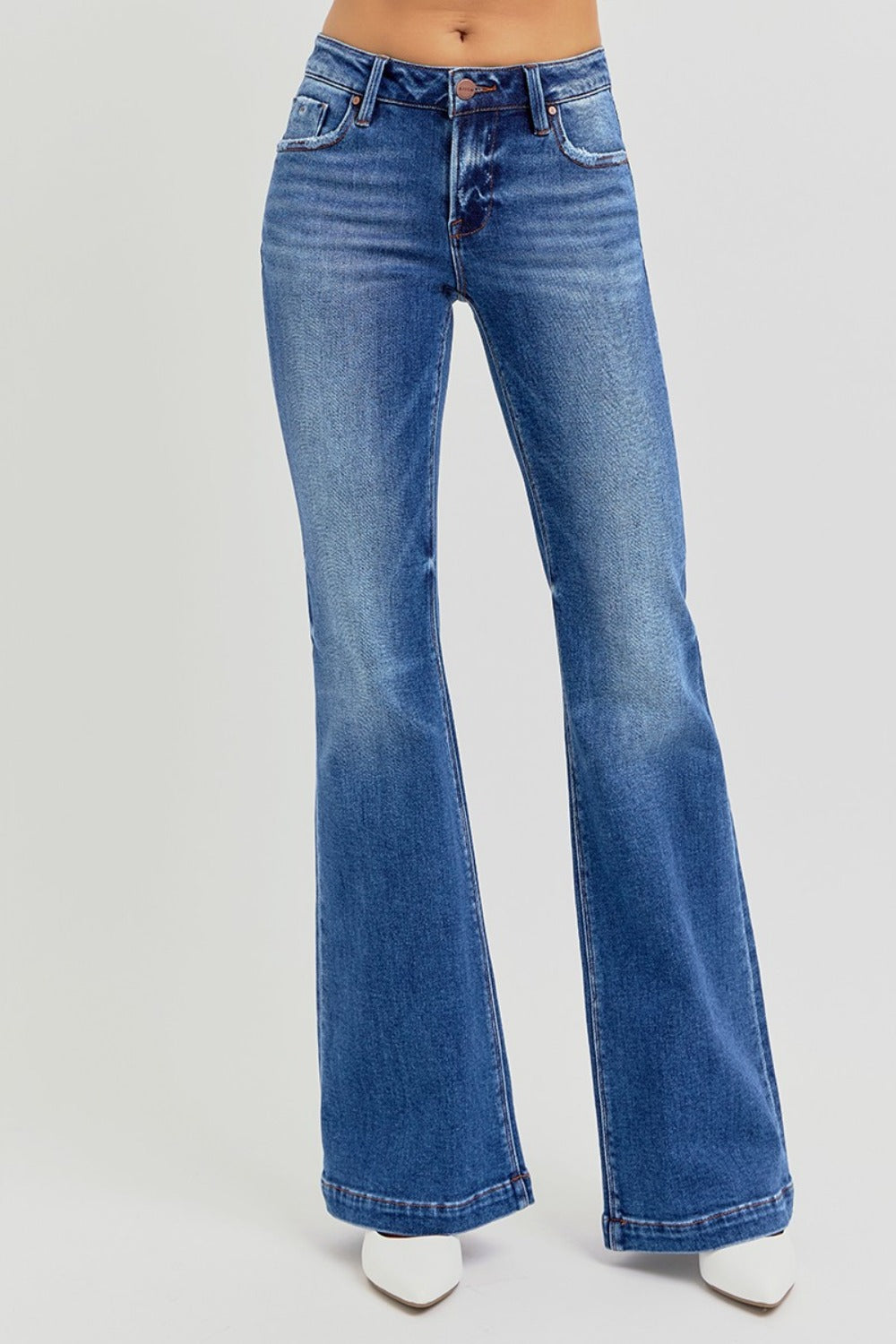 Low Rise Flare Jeans with Pockets Risen Dark 1(25)