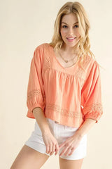 Lace Detailed V Neck Blouse Top And the Why