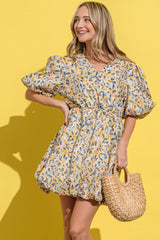 Floral Surplice Puff Sleeve Dress And the Why