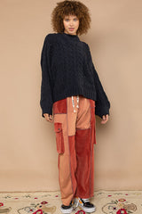 Mock Neck Cable Knit Sweater POL