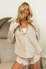 Washed Thumbhole Cuff Sweatshirt BiBi