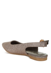 Giora Glitter Slingback Flat Sandals Rag Company