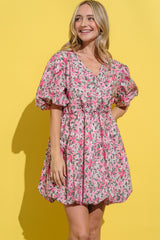 Floral Surplice Puff Sleeve Dress And the Why