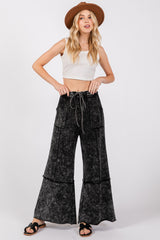 Mineral Washed Terry Wide Leg Pants Sage + Fig Ash S