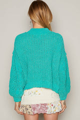 Mock Neck Cable Knit Sweater POL