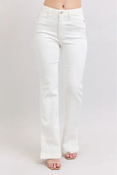 High Waist Side Slit Slim Bootcut Jeans Judy Blue WHT 14W