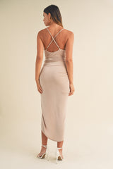Draped Detail Cami Midi Dress Mable