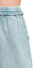 Washed French Terry Palazzo With Pockets ZENANA