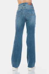 Tummy Control Cut Raw Hem Straight Jeans Judy Blue