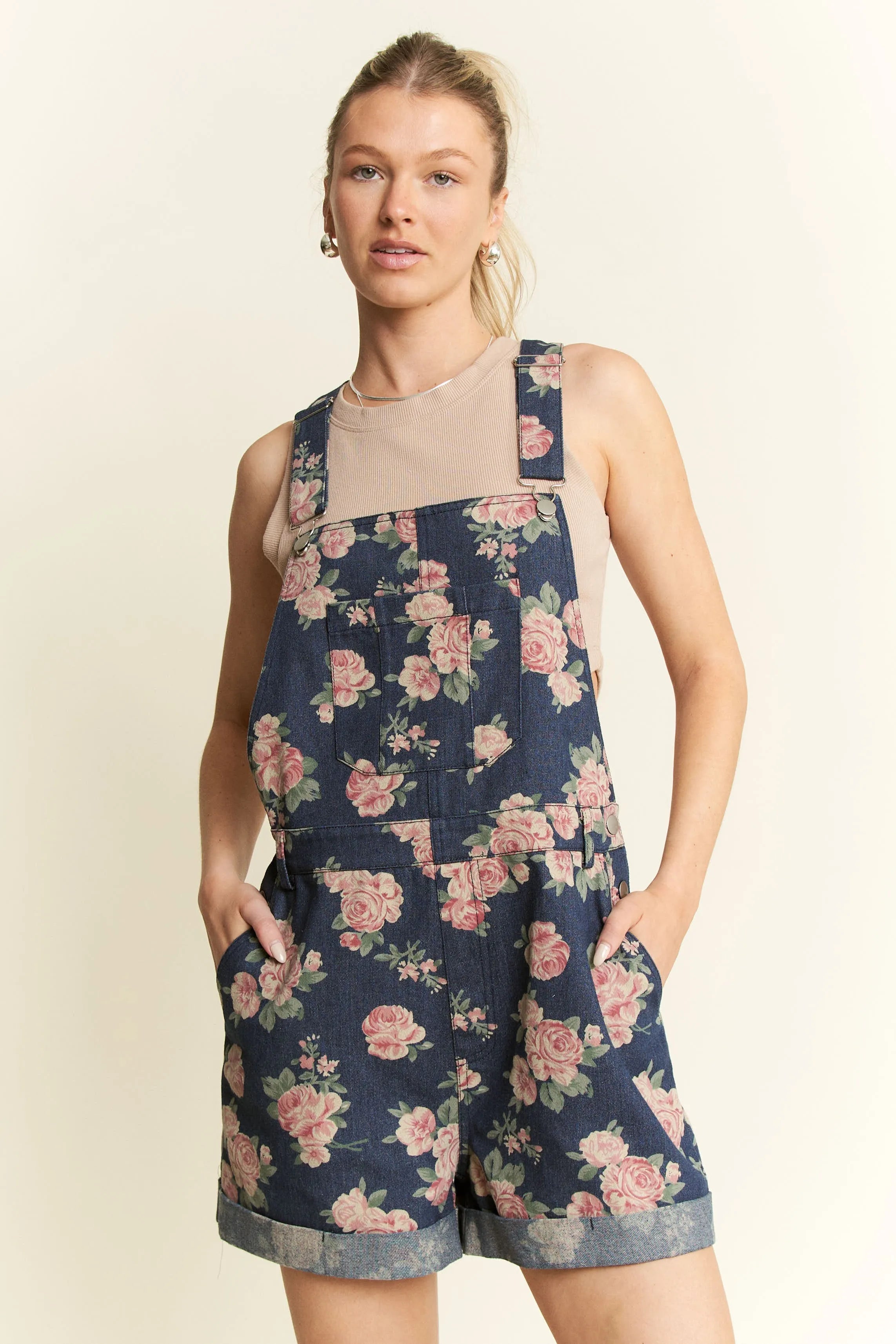 Floral Print Denim Romper Jade By Jane D.DENIM S