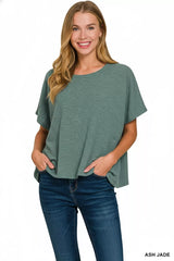 Cotton Slub Oversize Tee ZENANA