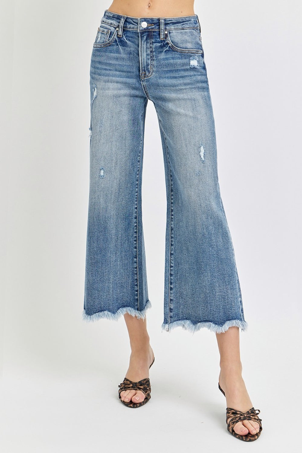 High Rise Cropped Flare Jeans Risen Dark 0(24)