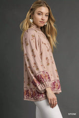 Floral Boho Peasant Blouse Umgee