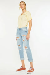 Mid Rise Distressed Boyfriend Jeans Kancan