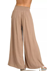 Zenana Smocked Waistband Wide Leg Lounge Pants Trendsi