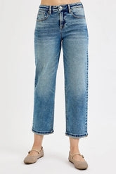 High Rise Crop Boyfriend Jeans With Plus Size Risen MEDIUM 0
