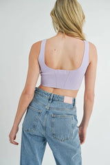 Corset Design Detail Crop Knit Top Mable