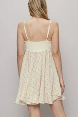 Ruffled Hem Floral Print Cami Mini Dress POL