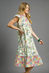 Patchwork Garden Boho Midi Dress Umgee