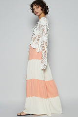 Two Tone Drawstring Wide Leg Pants POL