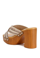 Finley Raffia High Block Heel Clogs Rag Company