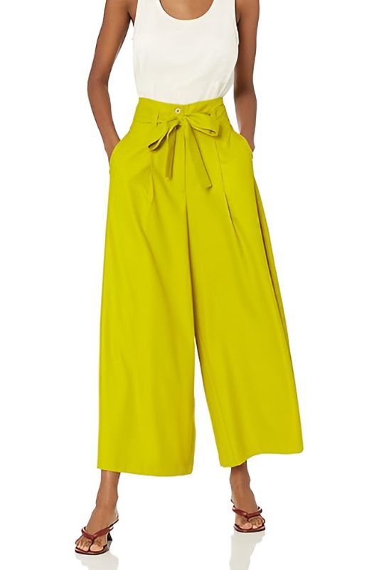 High-Waist Wide-Leg Pants with Belted Tie Waist SALE
