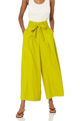 High-Waist Wide-Leg Pants with Belted Tie Waist SALE