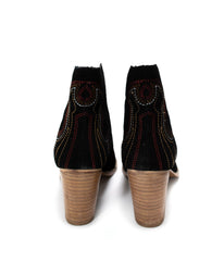 Journee Suede Western Ankle Boots in Black Naughty Monkey