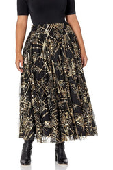 Glamorous Sequin Black & Gold Maxi Skirt SALE