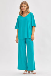 Relaxed Top & Wide Leg Pant Cabana Set Dear Scarlett