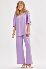 Relaxed Top & Wide Leg Pant Cabana Set Dear Scarlett