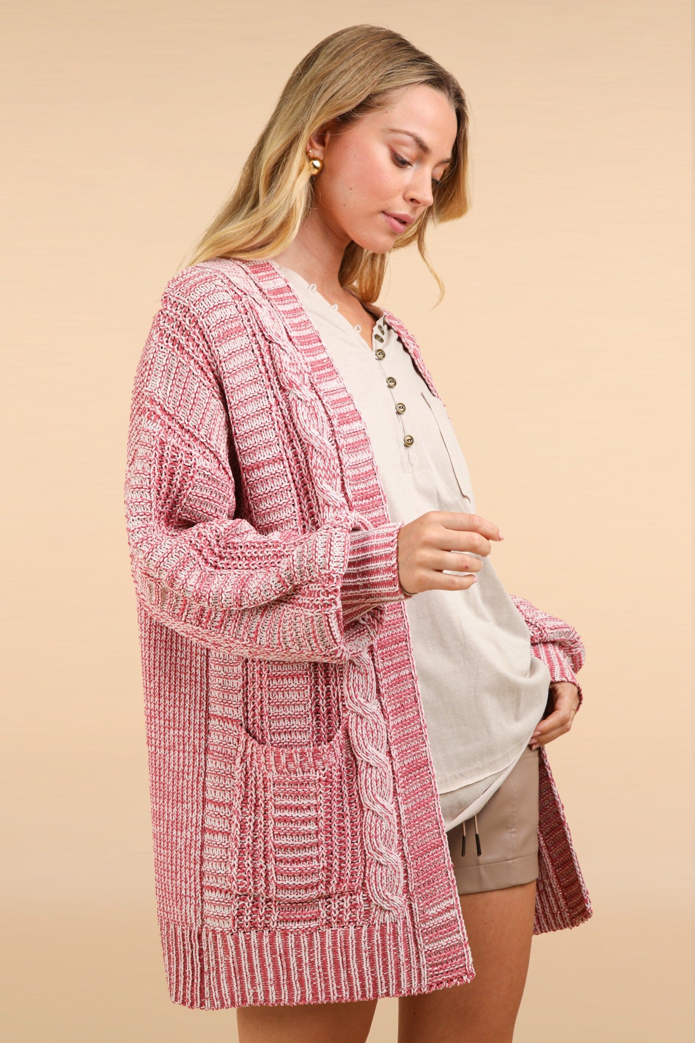 Cable Knit Open Front Cardigan Very J   