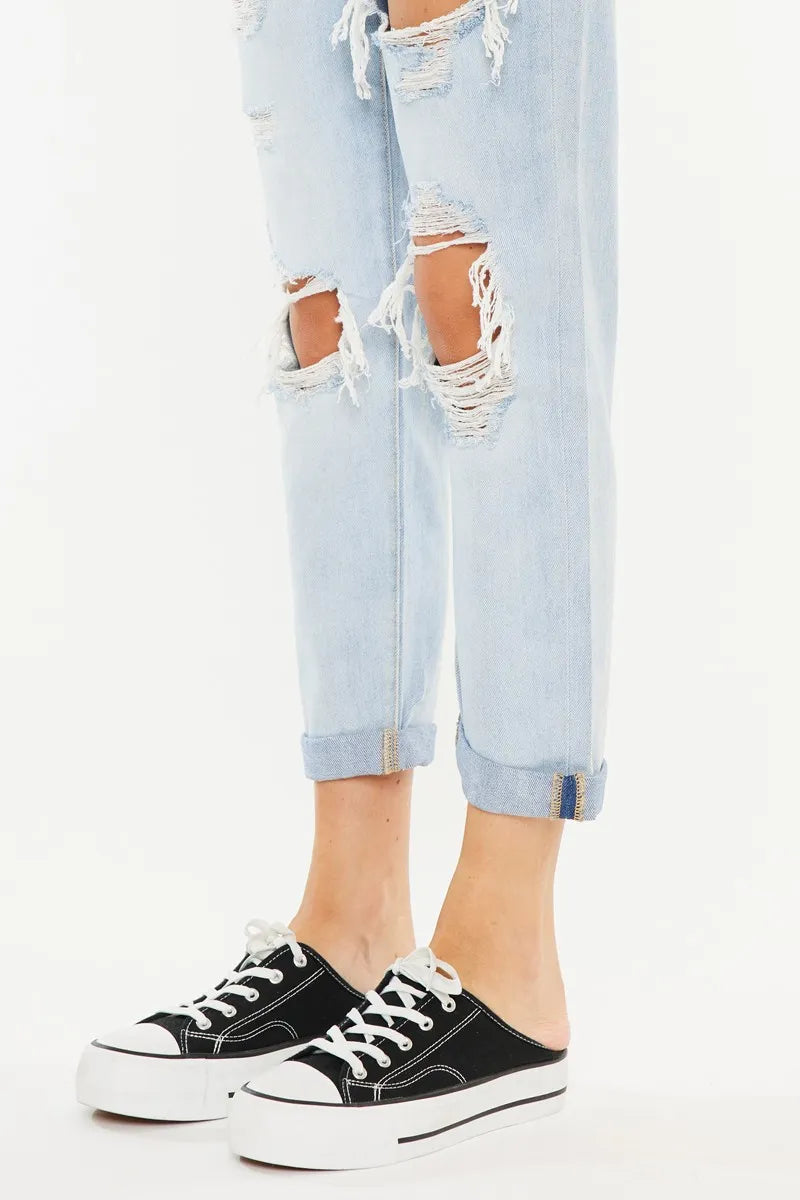 Open Pack Paperbag Mom Jeans Kancan