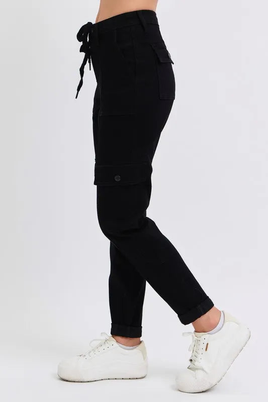 High Waist Cargo Cuffed Jogger Plus Size Judy Blue