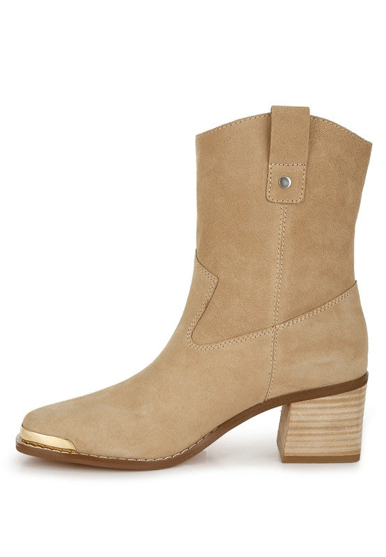 Emberly Suede Square Toe Ankle Boots Rag Company   