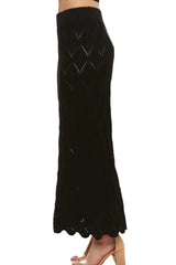 Scallop Trim Detail Knit Skirt Adora